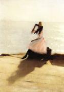 Philip Wilson Steer Young Woman on the Beach Spain oil painting reproduction
